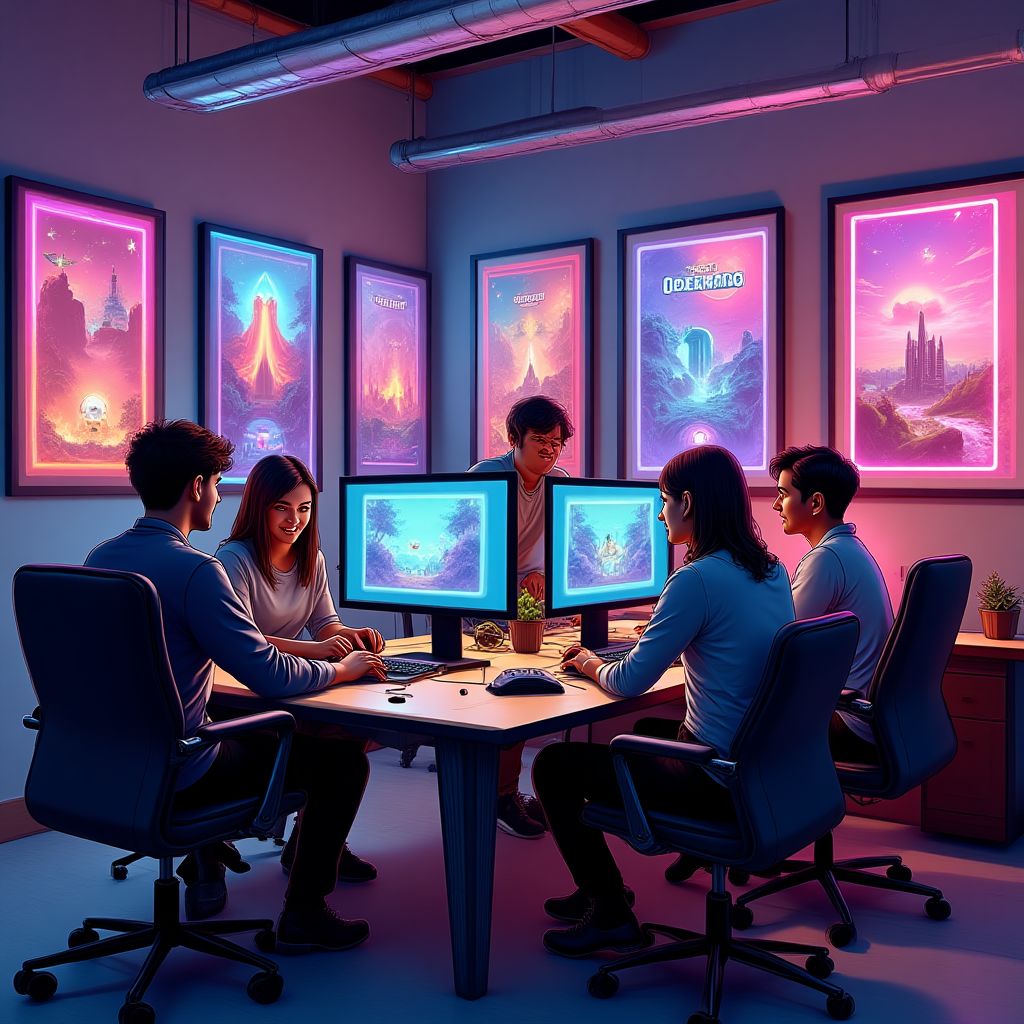 Goat Royal team collaborating on game development